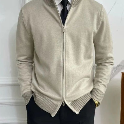 Aurazio Maglione con zip da uomo in maglia fine