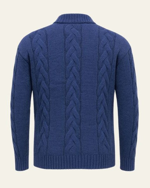 Aurazio Maglione lavorato a trecce con zip da uomo