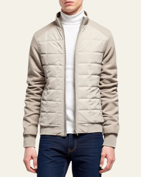 Aurazio Giacca Trapuntata Con Zip Da Uomo
