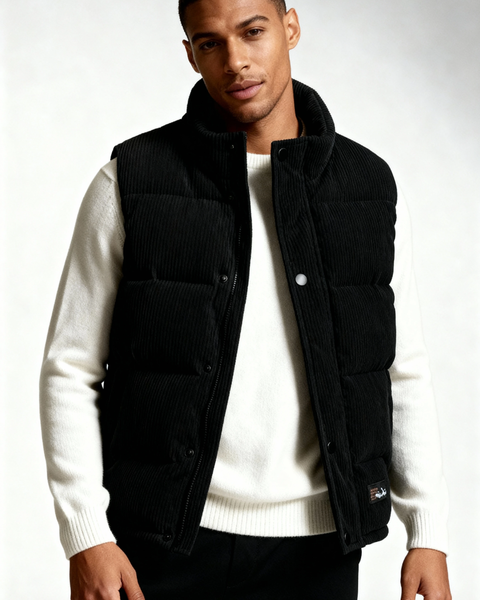Gilet Uomo Imbottito Velluto a Coste Versatile Caldo