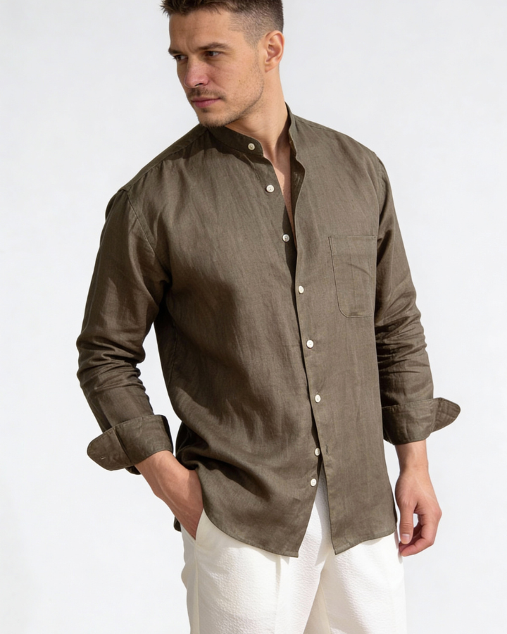 Aurazio Camicia di lino premium da uomo