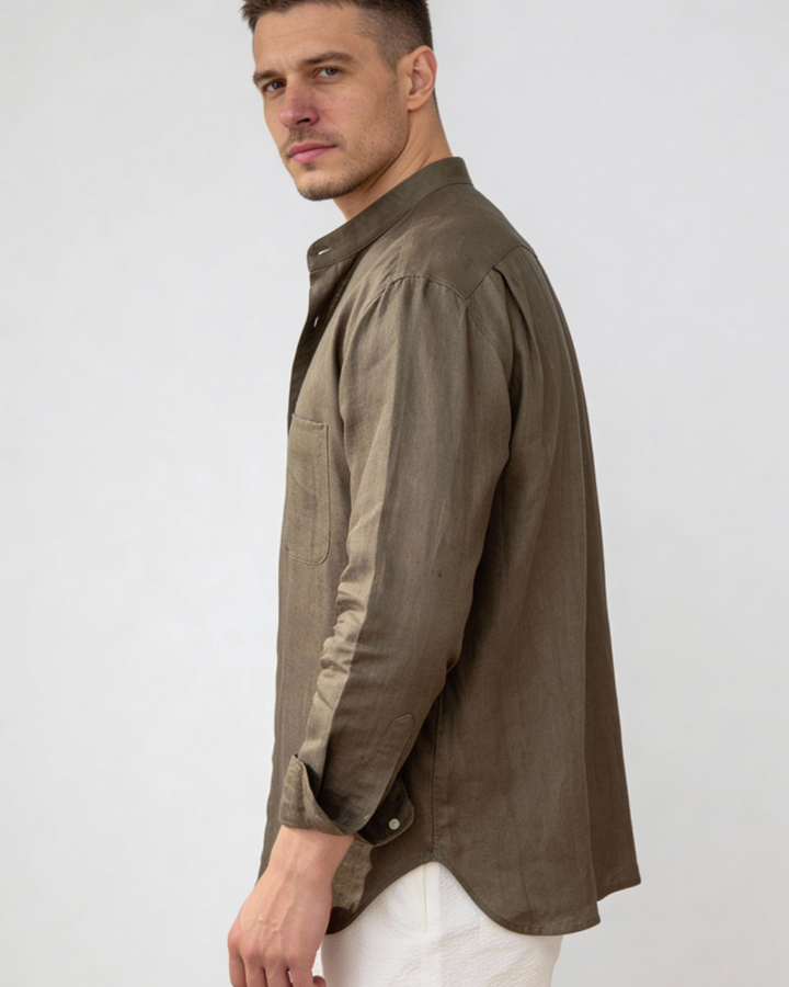 Aurazio Camicia di lino premium da uomo
