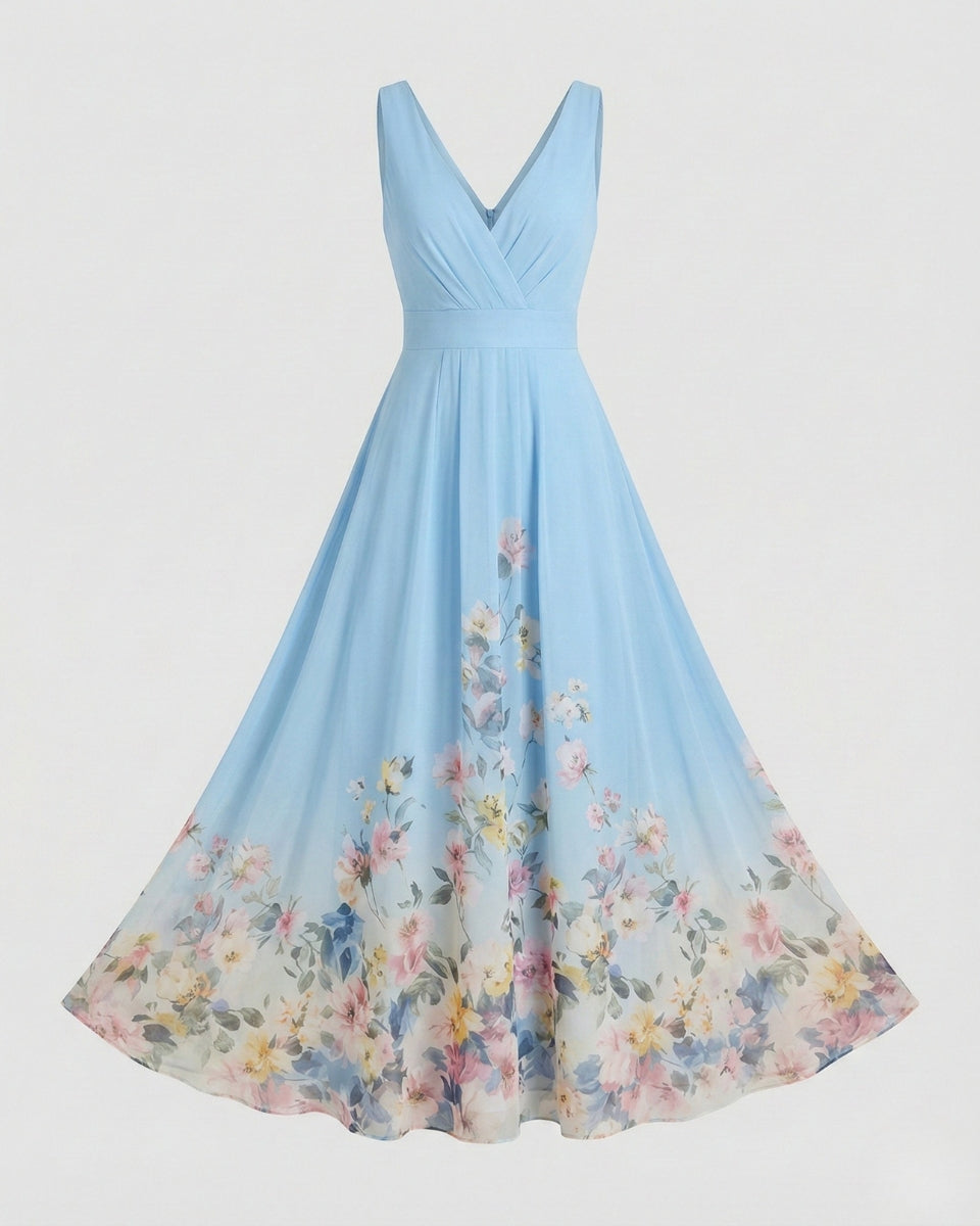 Aurazio Abito Lungo con Scollo a V da Donna