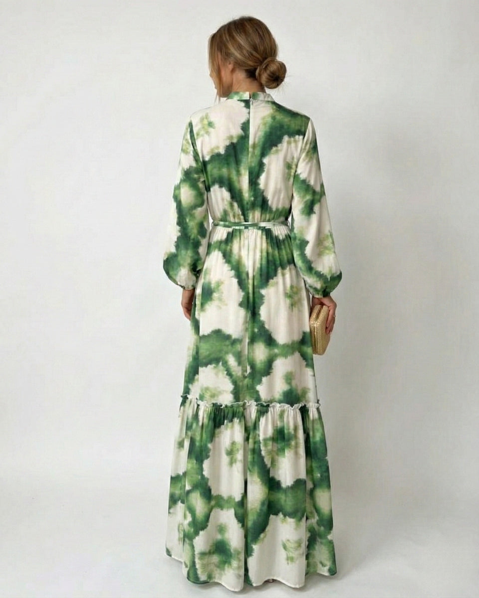Abito Lungo Donna con Cintura Fluido Elegante Raffinato