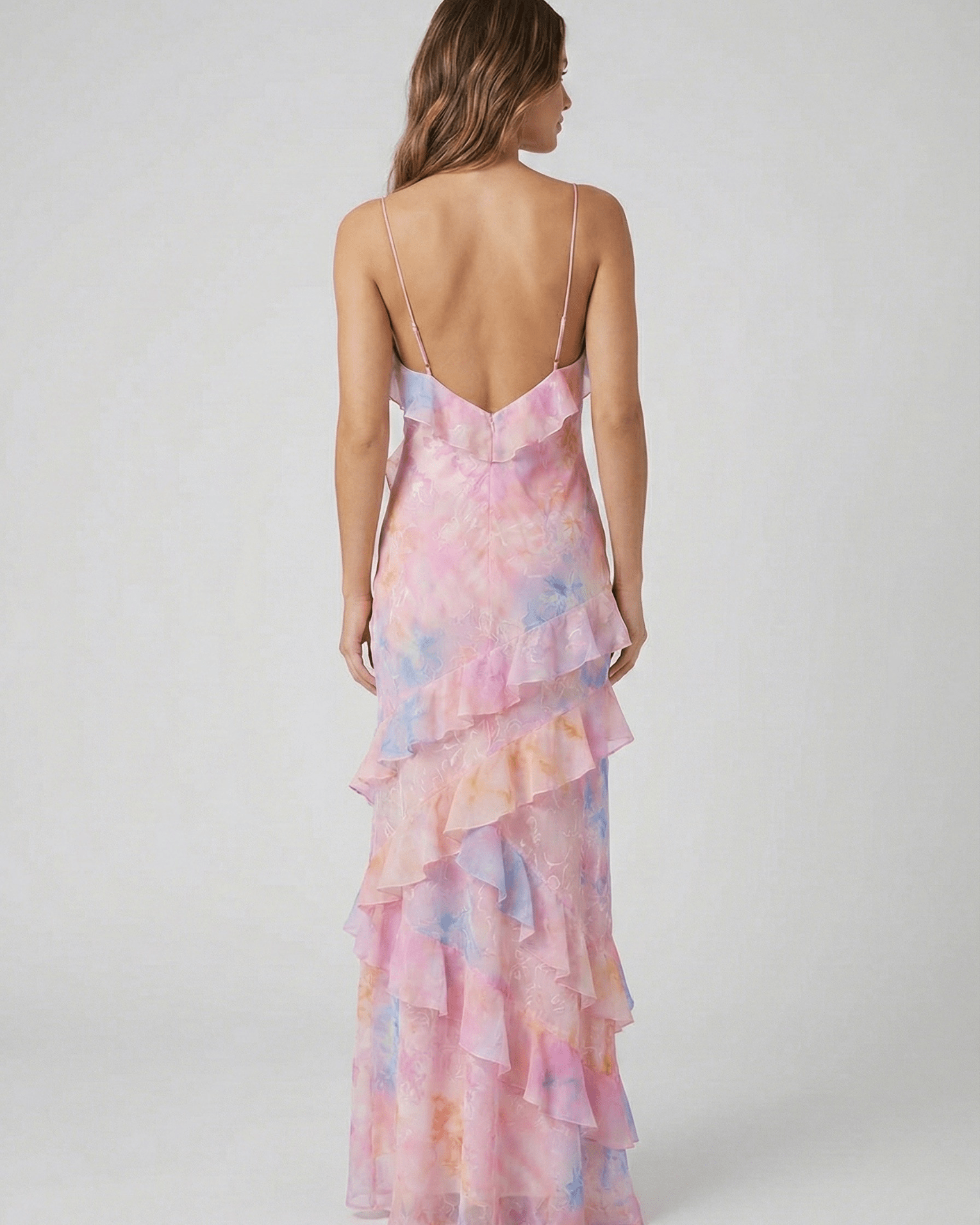 Aurazio Abito Lungo con Volant per Donna