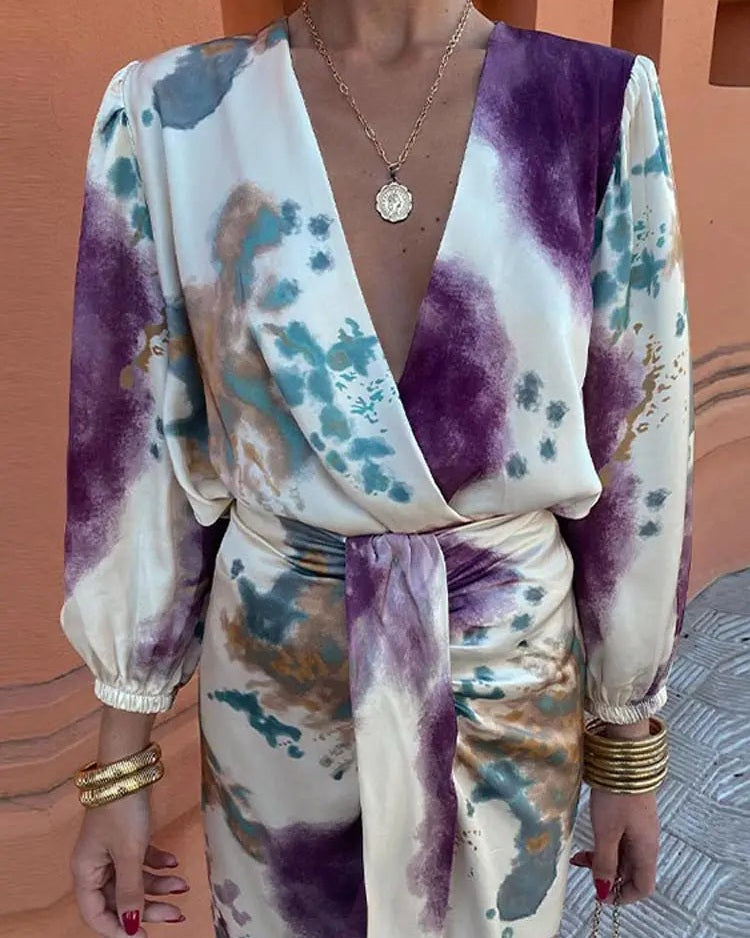 Aurazio Vestito Midi Con Scollo a V Da Donna