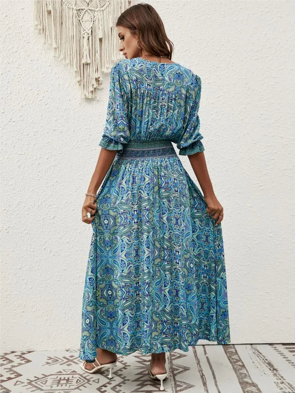 Aurazio Abito Maxi con Smock da Donna