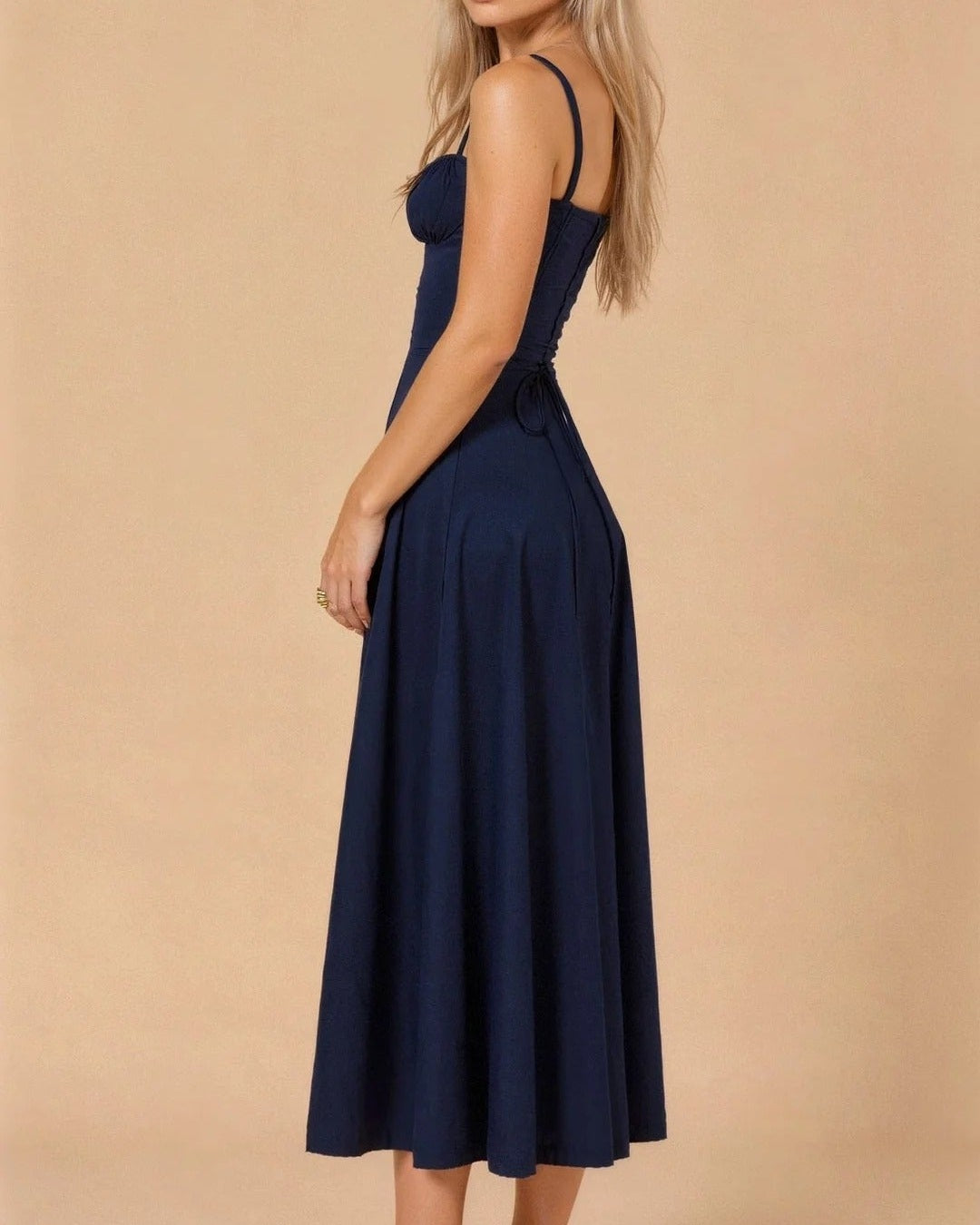 Aurazio Vestito Midi con Busto Arricciato da Donna