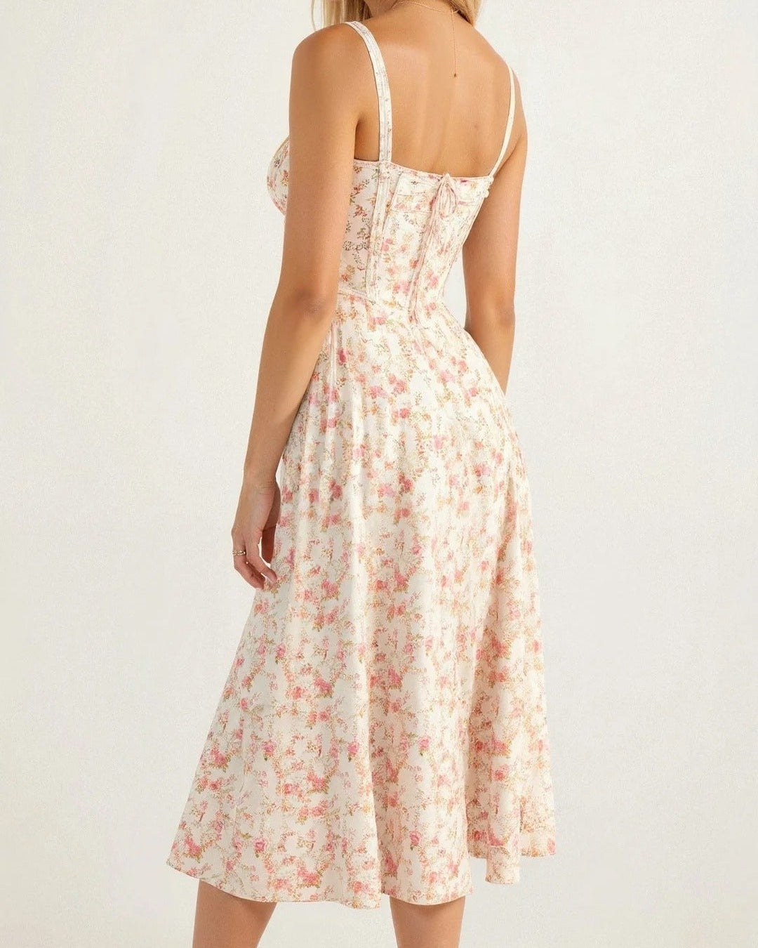 Aurazio Vestito Midi con Busto Arricciato da Donna