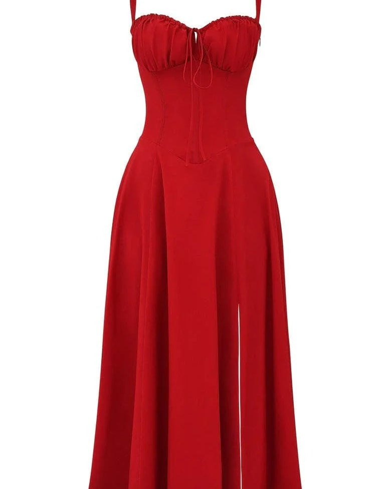 Aurazio Vestito Midi con Busto Arricciato da Donna