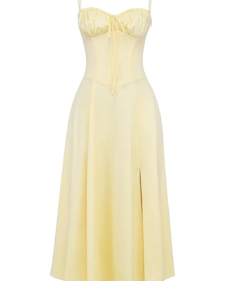 Aurazio Vestito Midi con Busto Arricciato da Donna