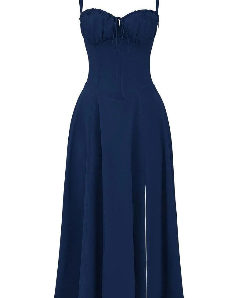 Aurazio Vestito Midi con Busto Arricciato da Donna