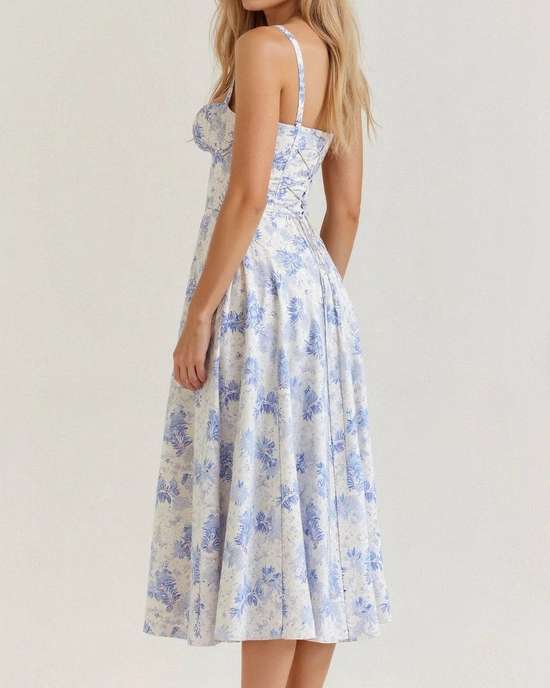 Aurazio Vestito Midi con Busto Arricciato da Donna