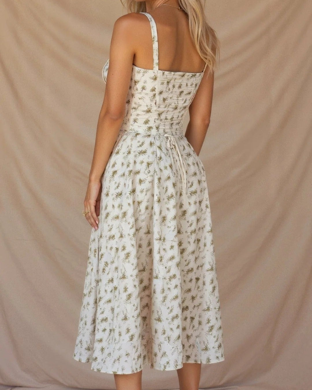 Aurazio Vestito Midi con Busto Arricciato da Donna