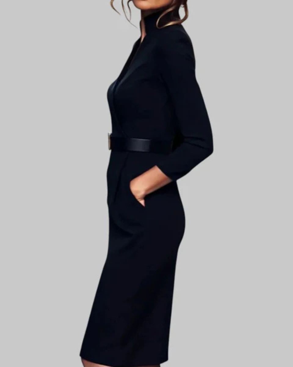 Aurazio Abito Midi Sartoriale con Cintura da Donna