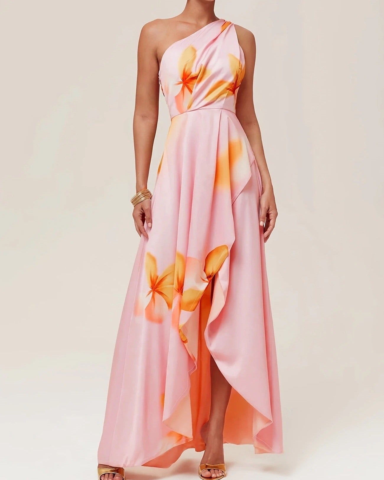 Aurazio Vestito Lungo con Balze per Donna