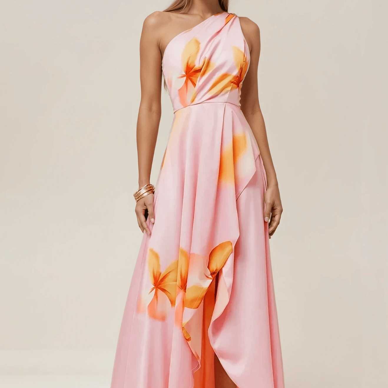 Aurazio Vestito Lungo con Balze per Donna