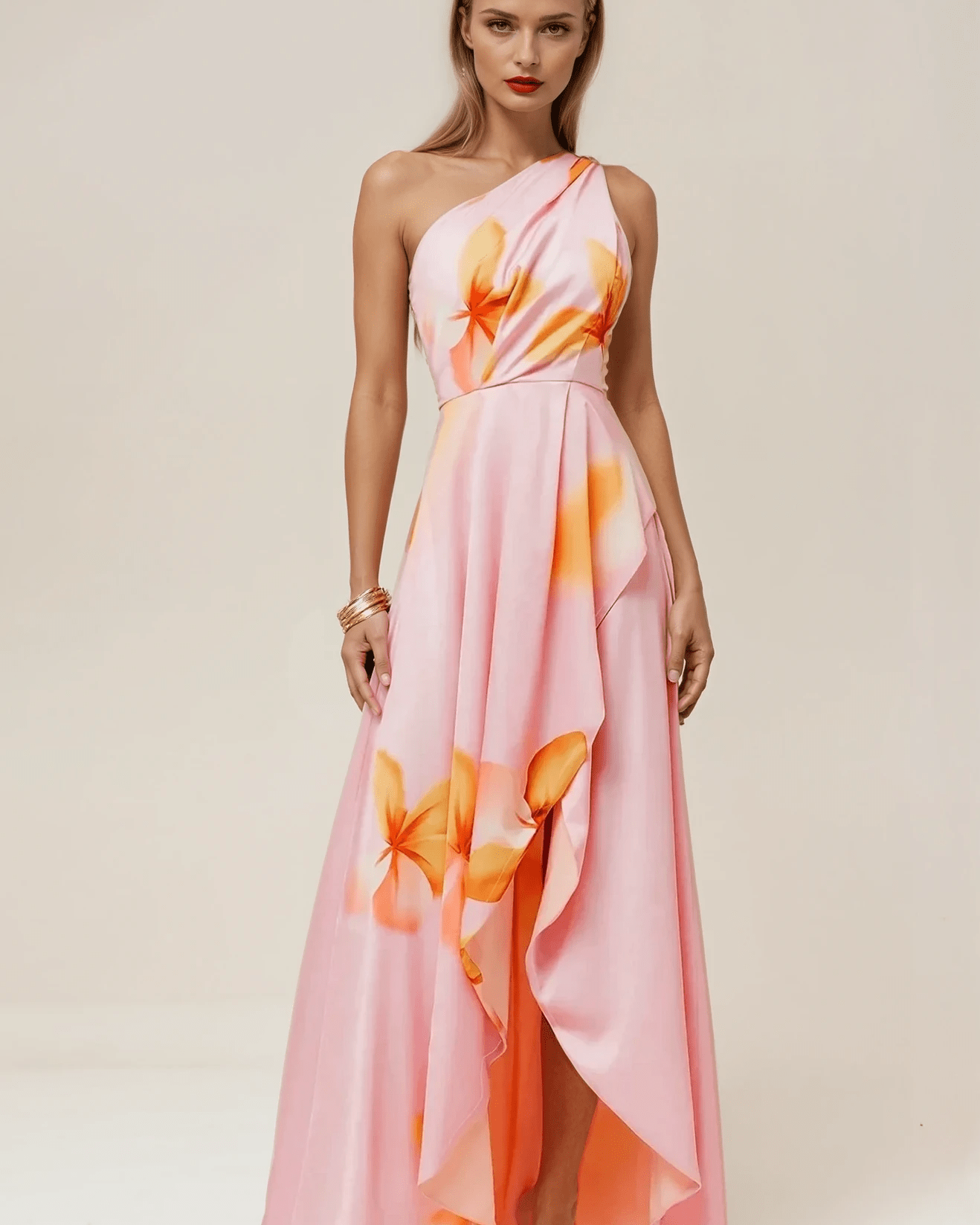 Aurazio Vestito Lungo con Balze per Donna