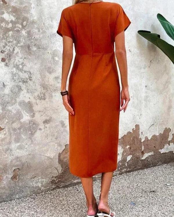 Aurazio Vestito Midi Drappeggiato da Donna