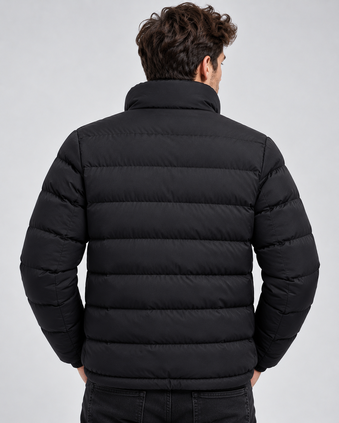 Cappotto Uomo in Cotone Pesante Collo Alto con Zip Invernale