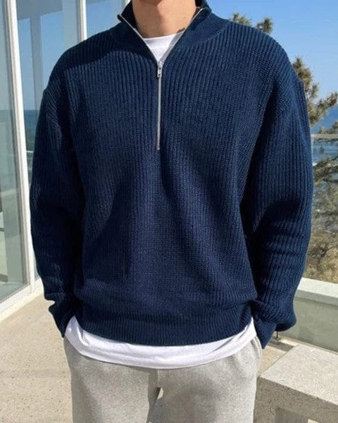 Aurazio Maglione Lavorato Con Zip Per Uomo