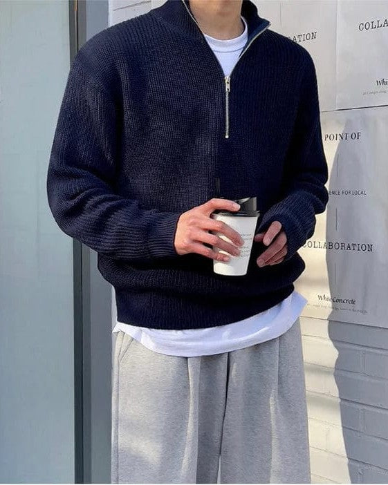 Aurazio Maglione Lavorato Con Zip Per Uomo