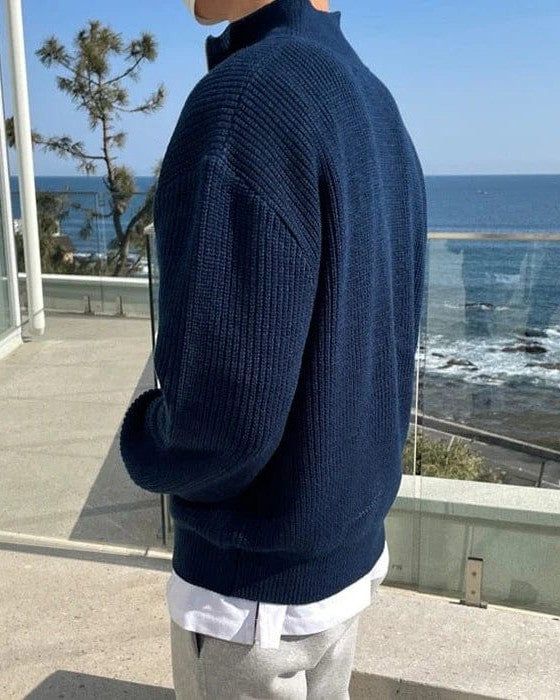 Aurazio Maglione Lavorato Con Zip Per Uomo