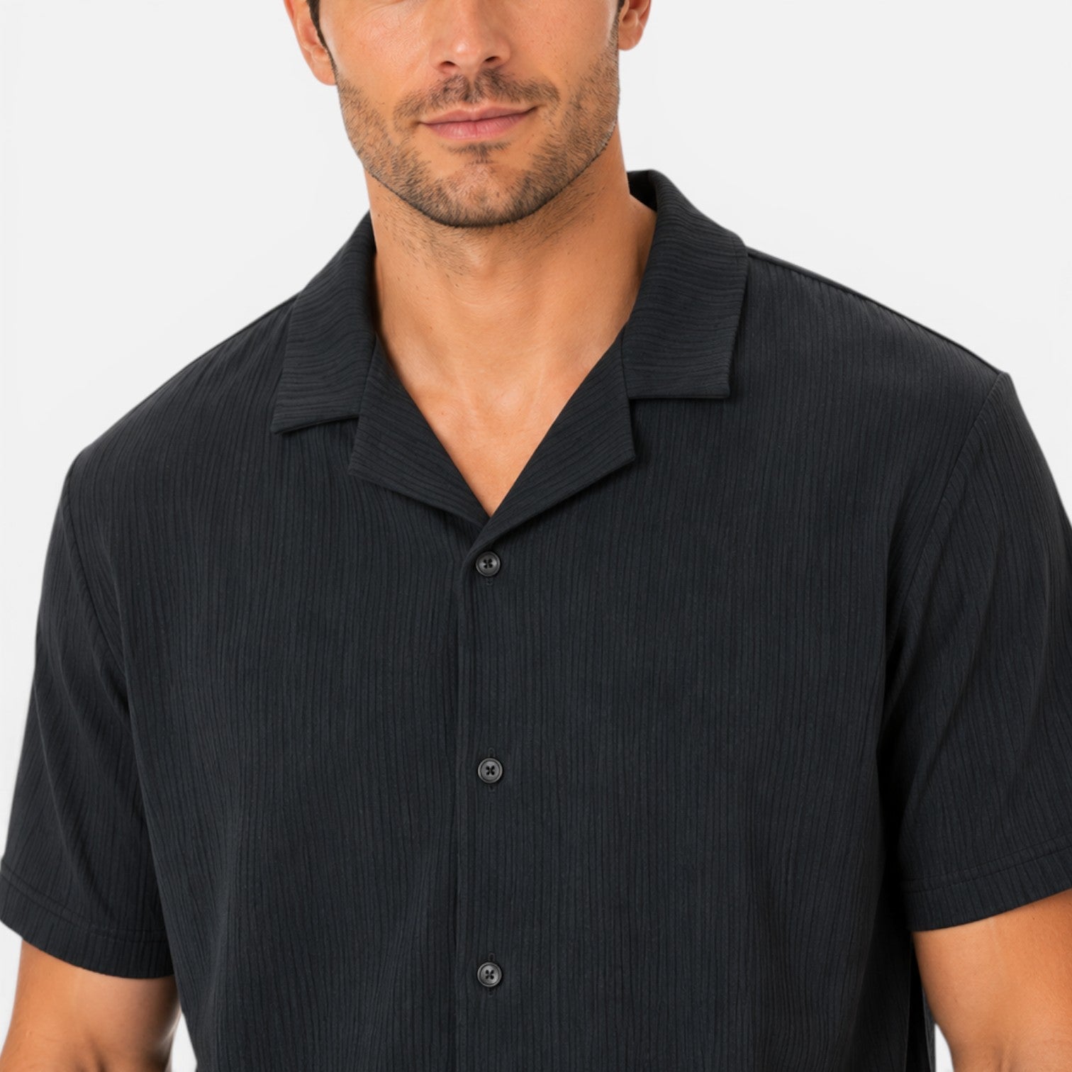 Completo Uomo Camicia Texturizzata e Shorts Leggero