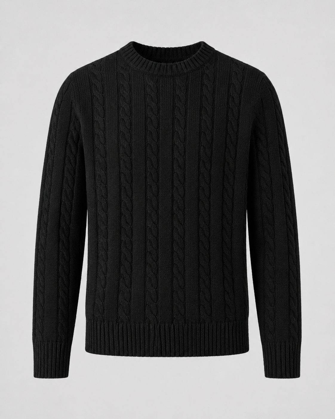 Maglione Uomo Girocollo in Maglia a Trecce Misto Cotone