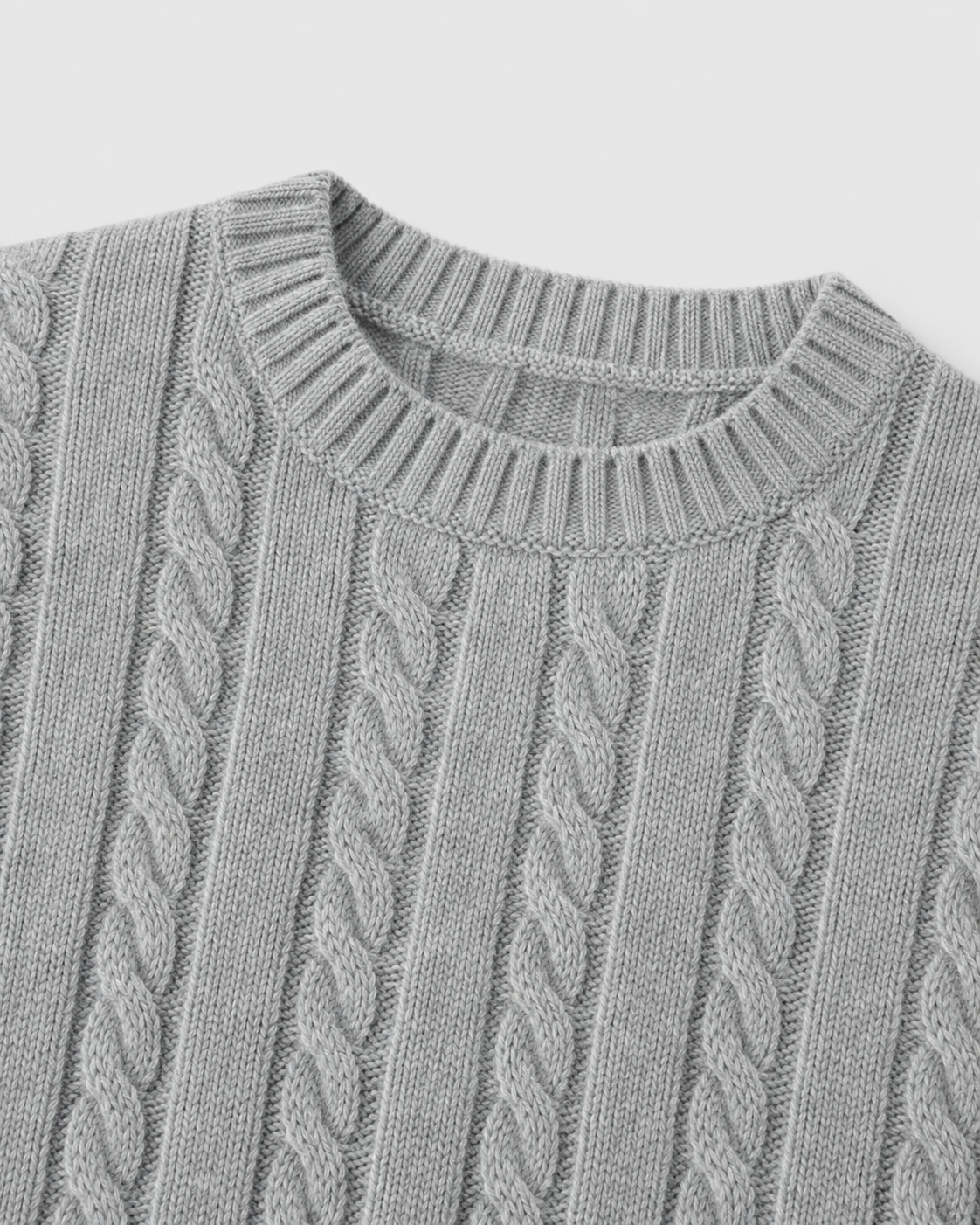 Maglione Uomo Girocollo in Maglia a Trecce Misto Cotone