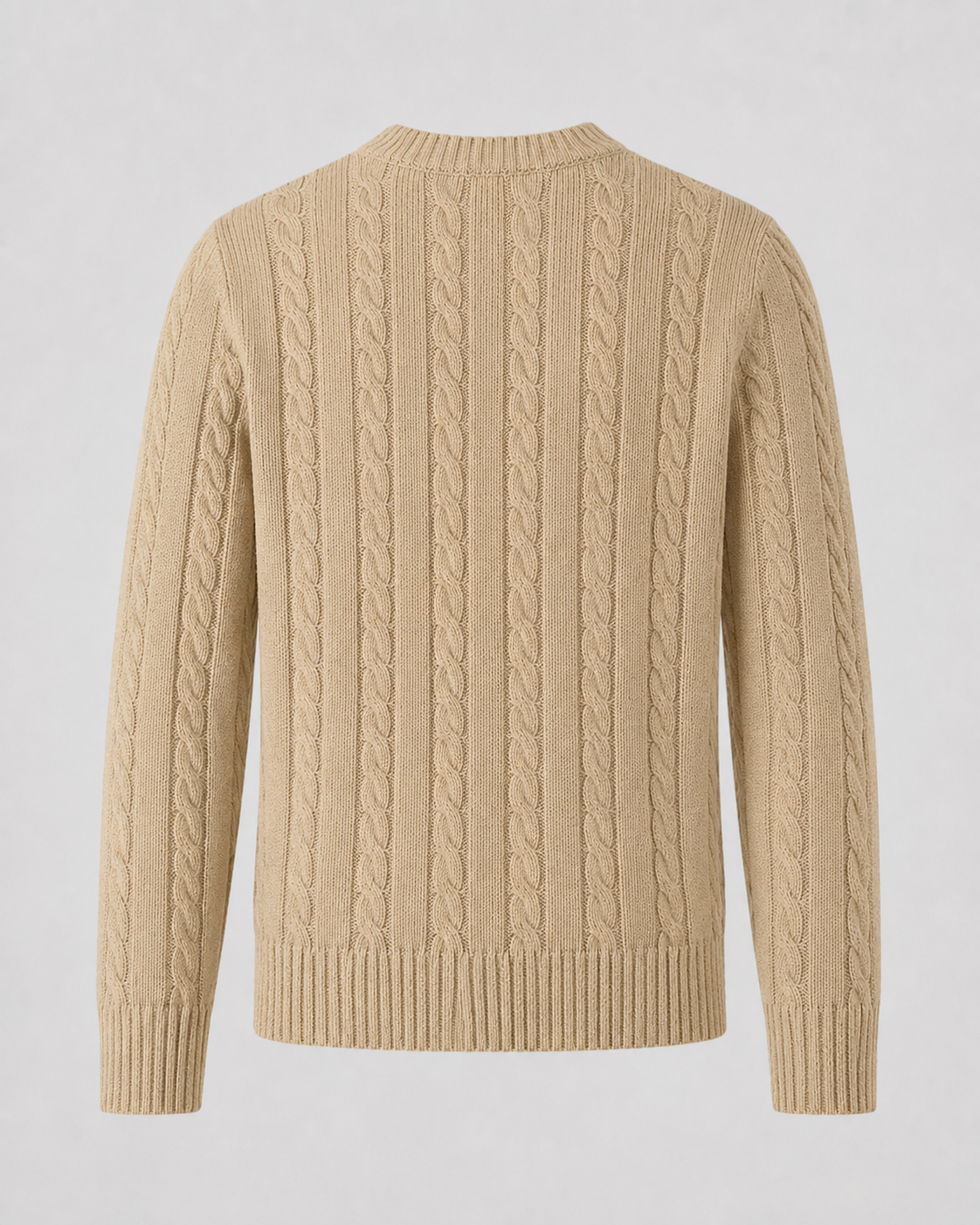 Maglione Uomo Girocollo in Maglia a Trecce Misto Cotone