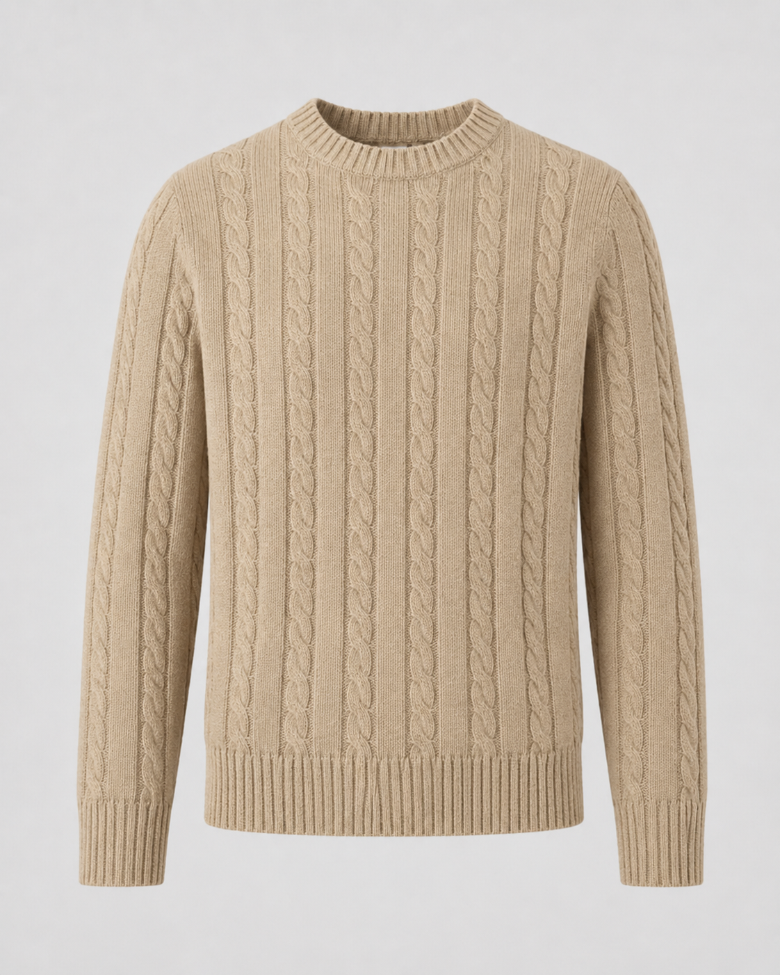 Maglione Uomo Girocollo in Maglia a Trecce Misto Cotone