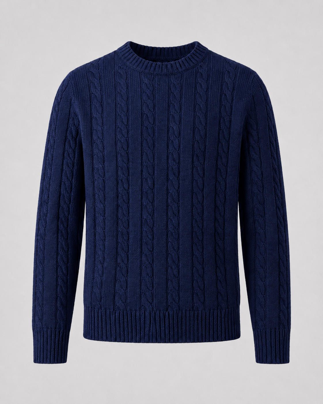 Maglione Uomo Girocollo in Maglia a Trecce Misto Cotone
