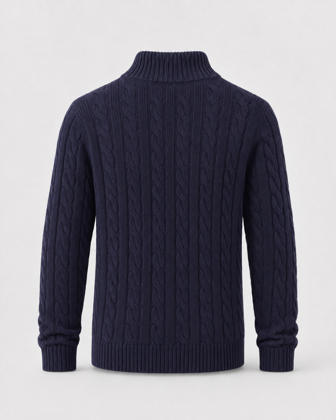 Maglione Uomo Mezza Zip in Maglia a Trecce Spessa