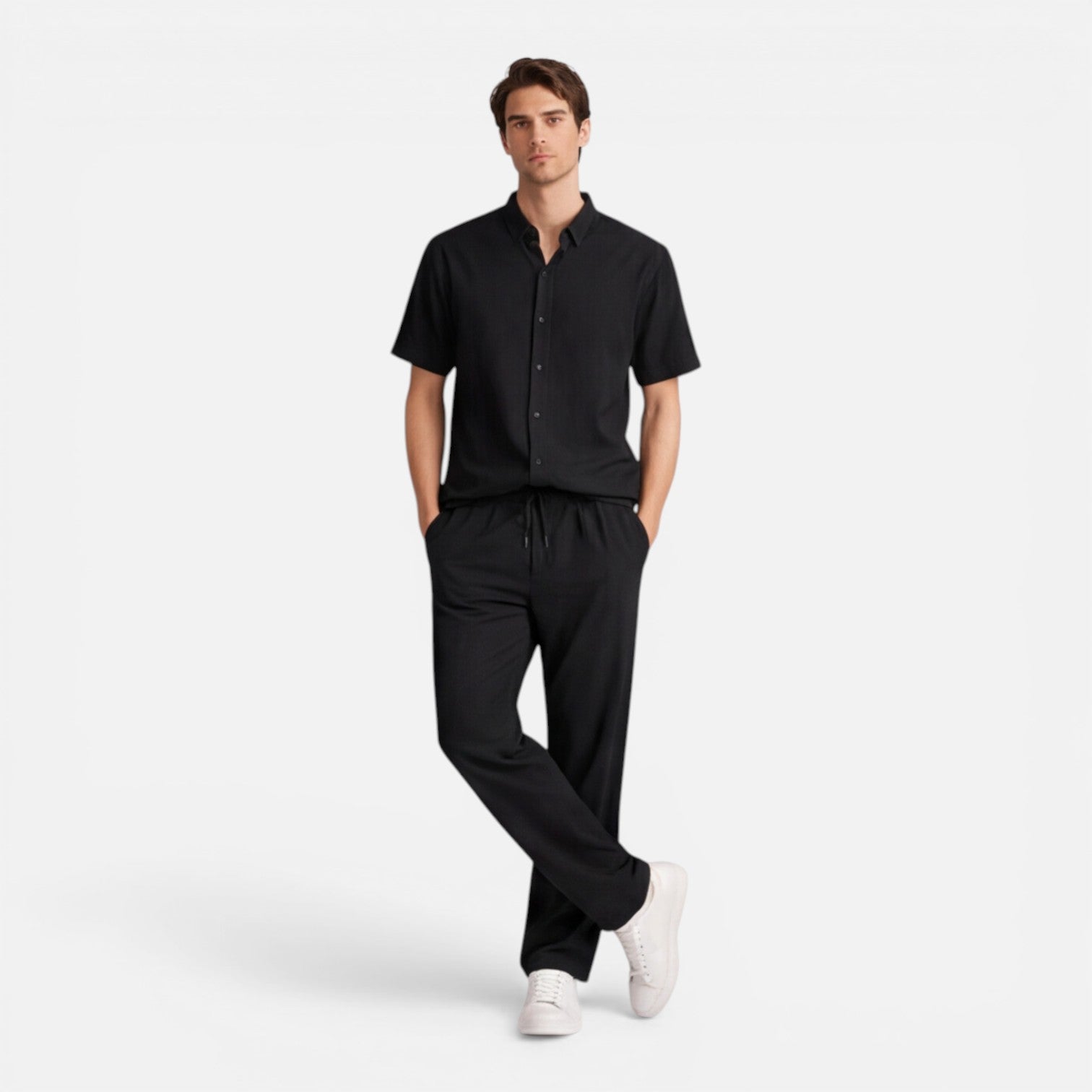 Completo Uomo Due Pezzi Camicia Maniche Corte e Pantaloni