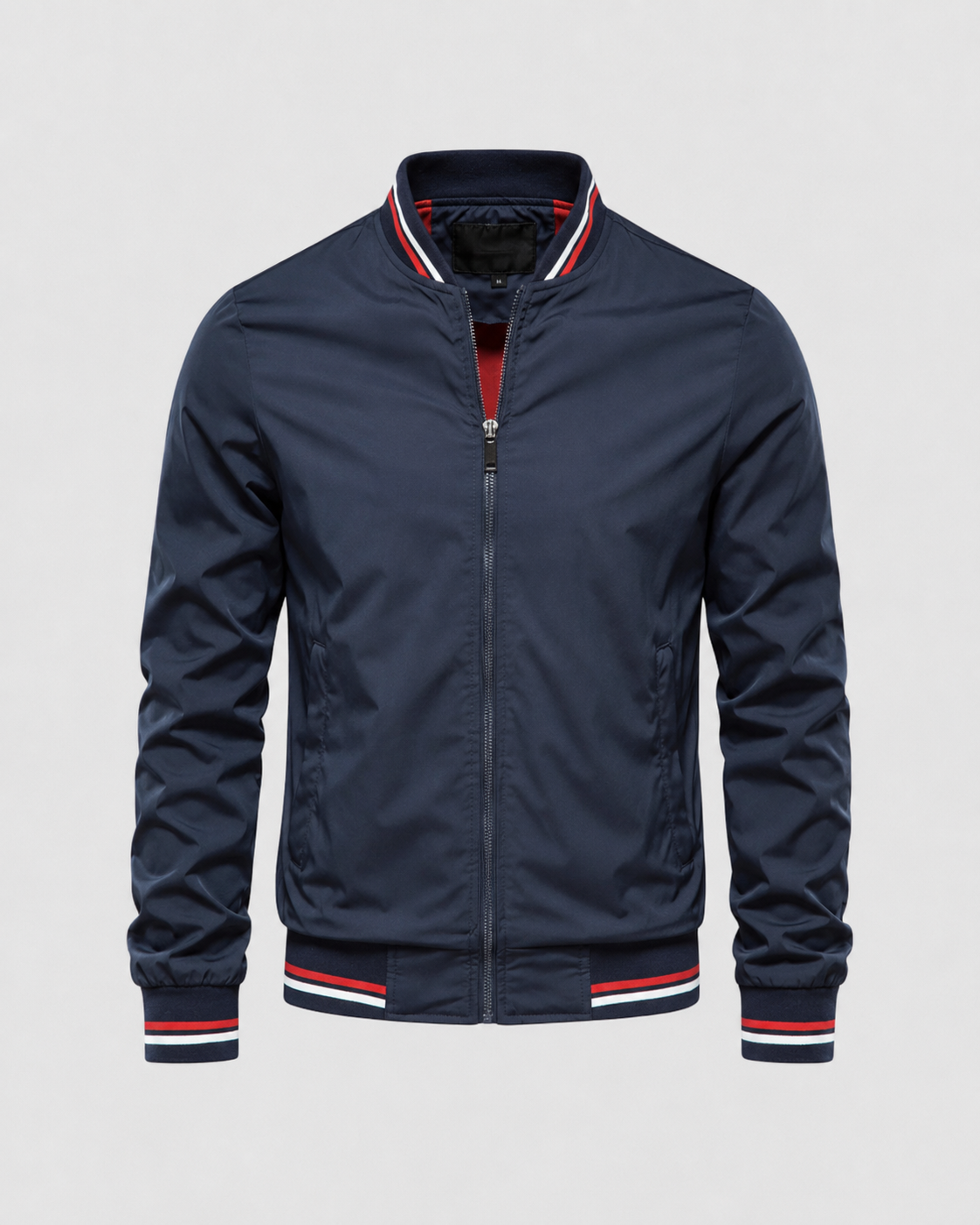 Giacca Bomber Uomo Classica con Bordi a Coste