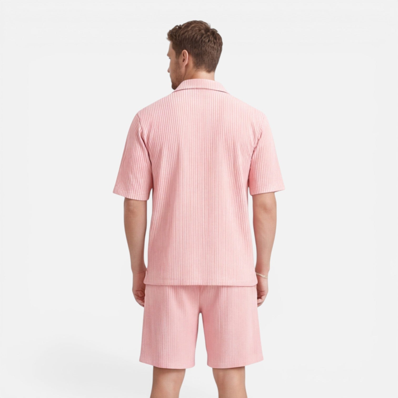 Completo Uomo in Velluto a Coste Camicia e Shorts Estivo