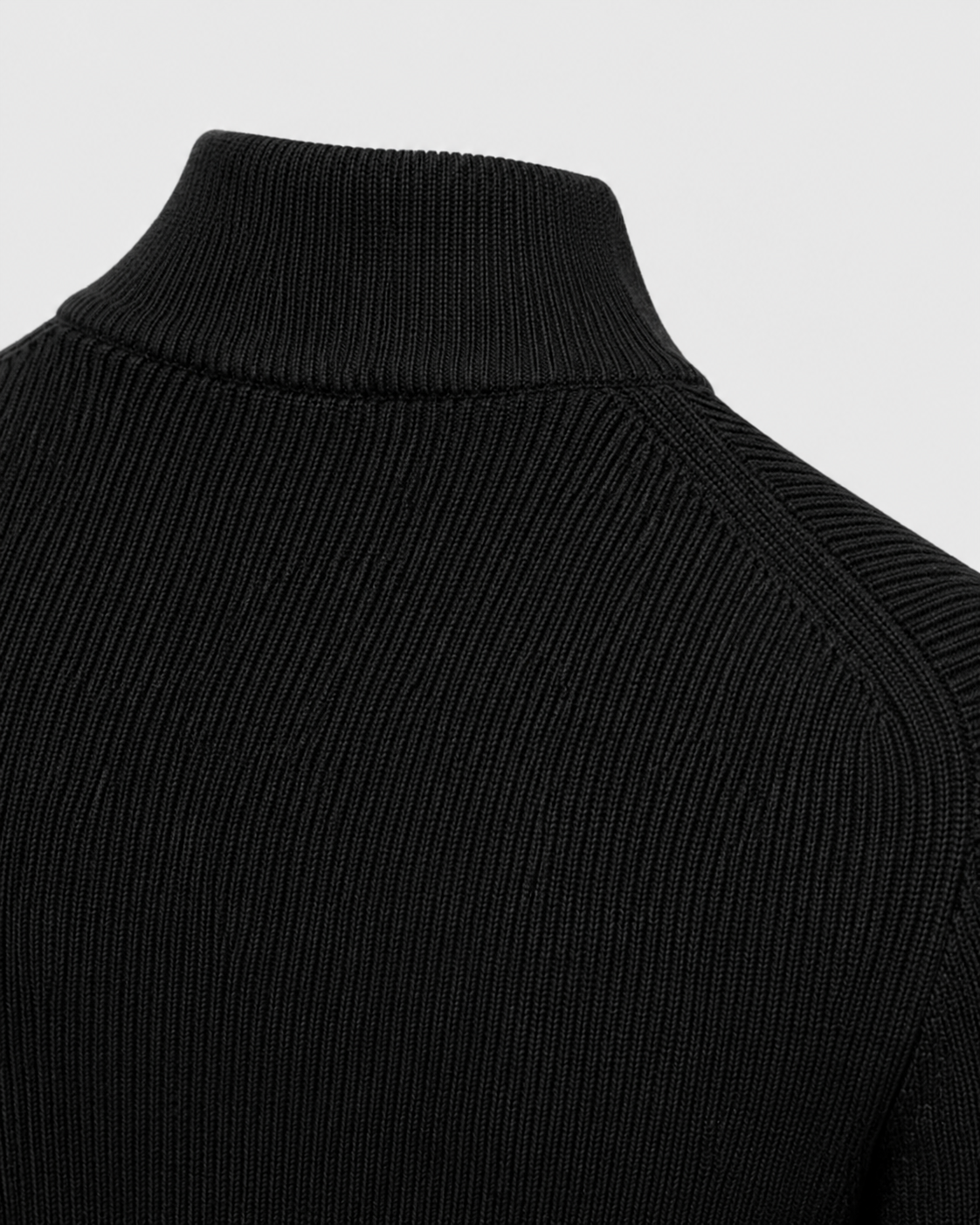 Cardigan Uomo con Zip Integrale e Collo Alto in Maglia