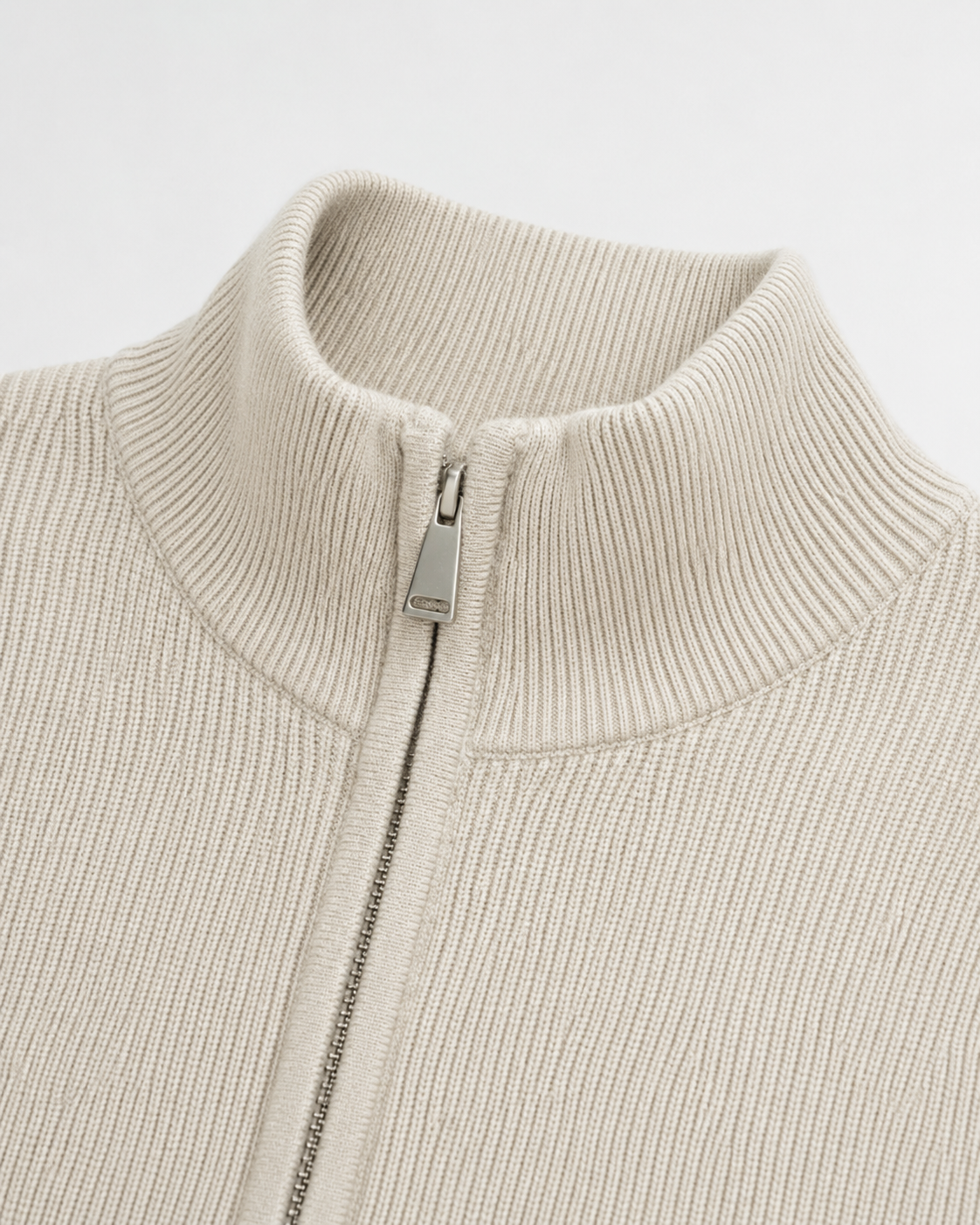Cardigan Uomo con Zip Integrale e Collo Alto in Maglia