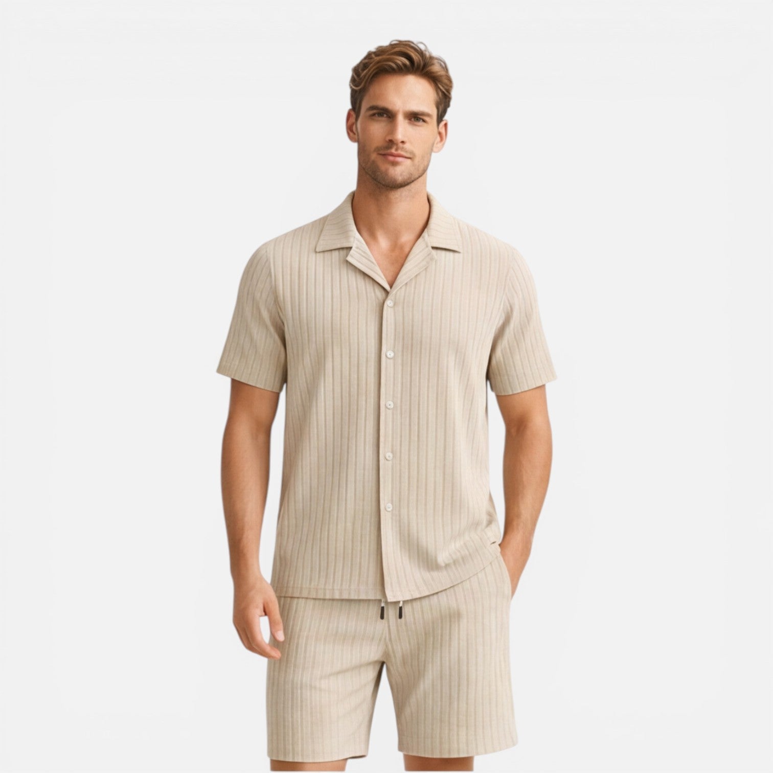 Completo Uomo Camicia e Shorts Traspirante Estivo