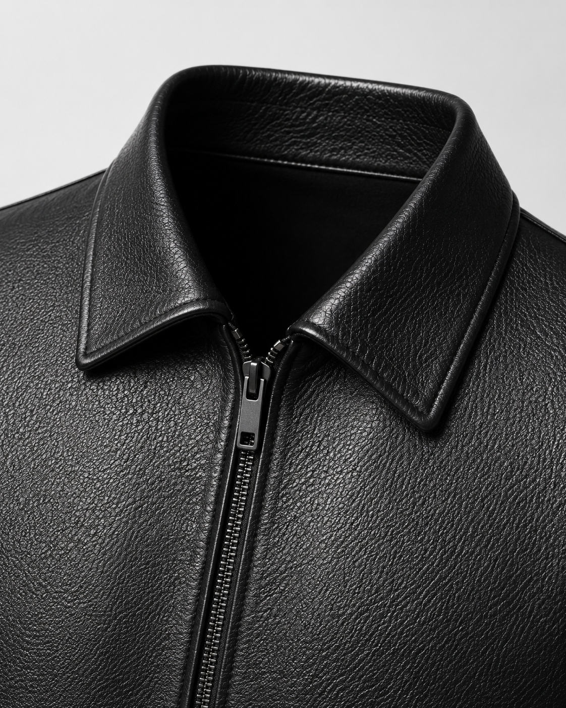 Giacca Uomo Effetto Pelle con Zip Colletto Classico