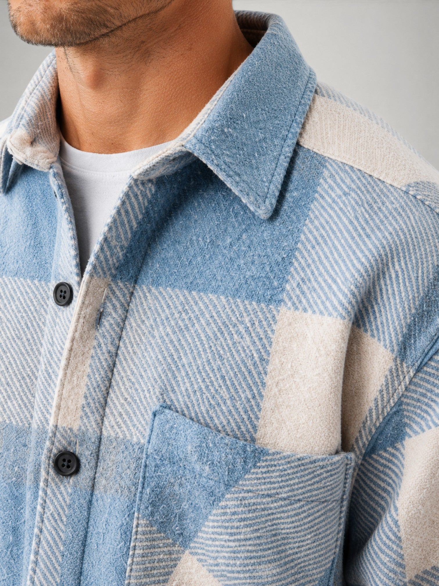 Camicia Uomo in Flanella a Quadri Maniche Lunghe
