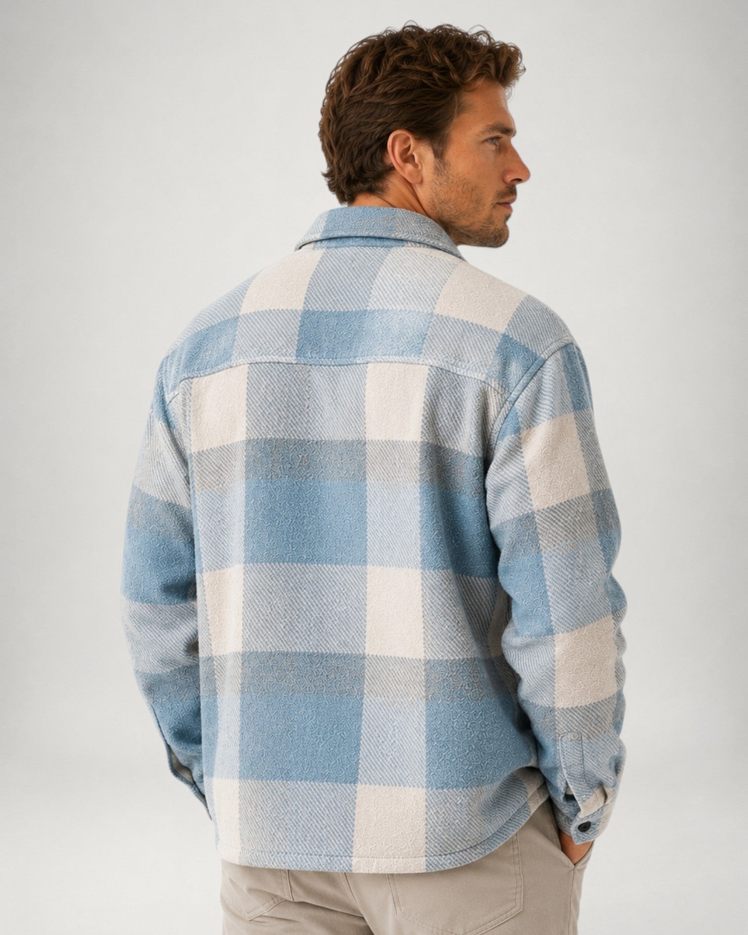 Camicia Uomo in Flanella a Quadri Maniche Lunghe