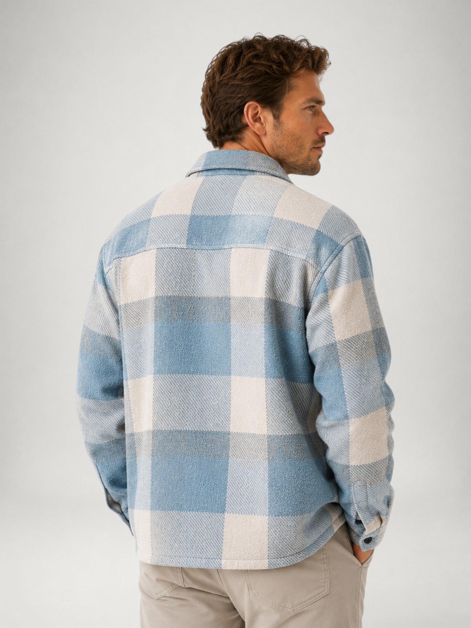 Camicia Uomo in Flanella a Quadri Maniche Lunghe