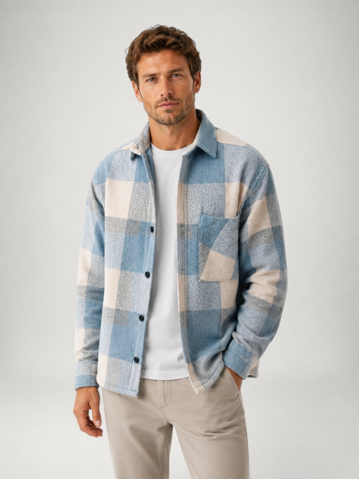 Camicia Uomo in Flanella a Quadri Maniche Lunghe