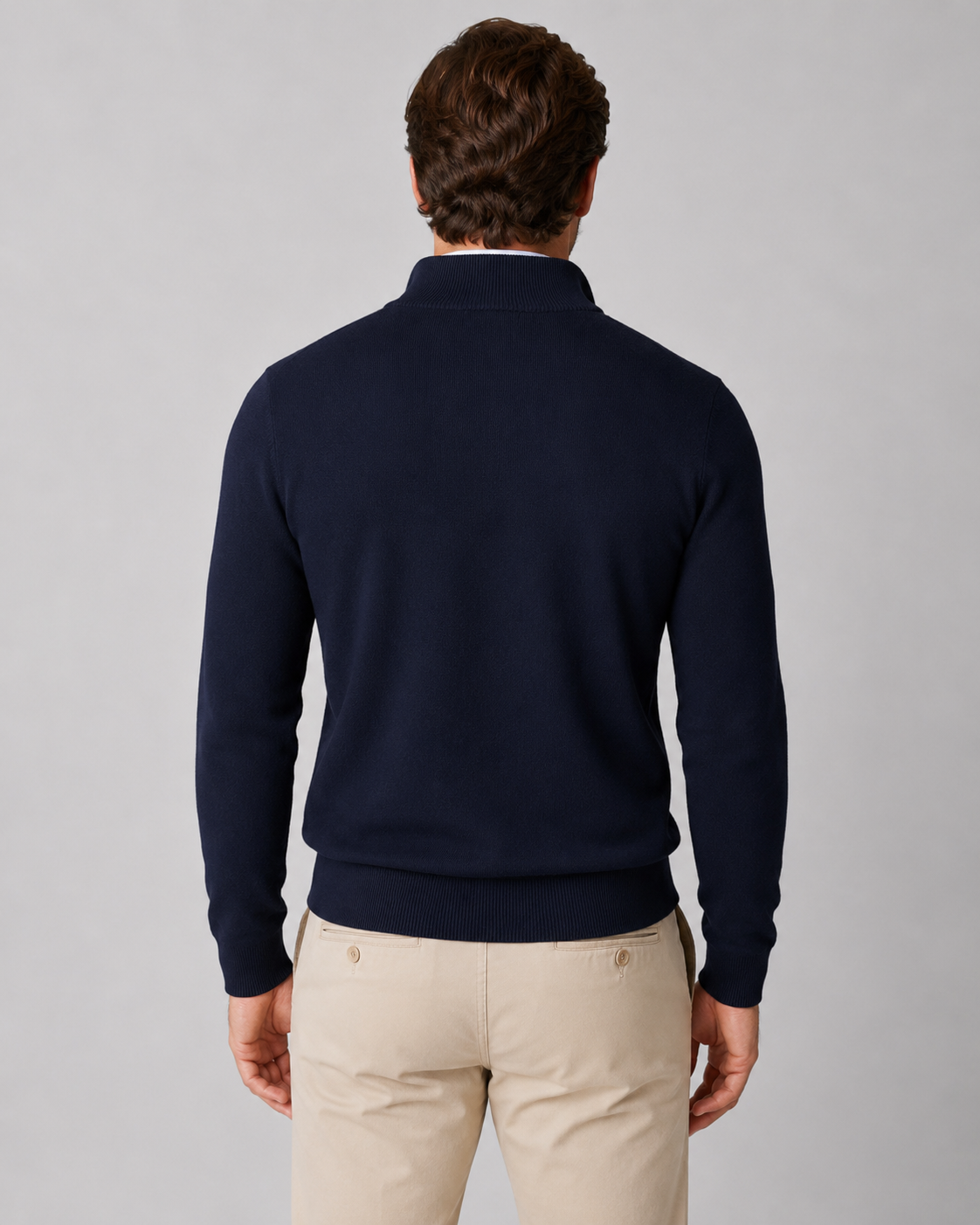 Maglione Uomo Mezza Zip in Maglia Morbida Classico