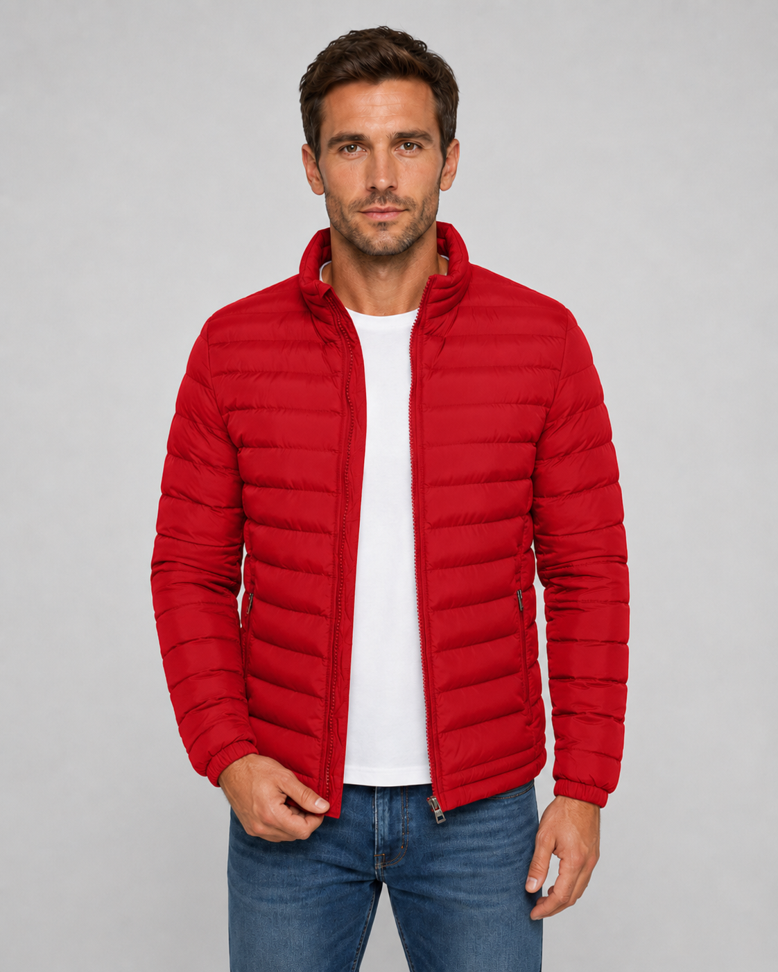 Giacca Uomo Trapuntata Collo Alto con Zip Invernale