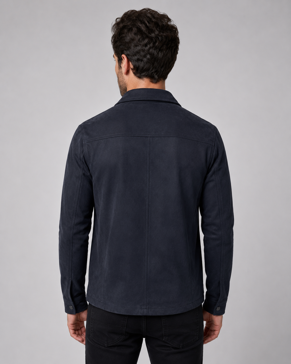 Giacca Camicia Uomo Effetto Camoscio Slim Utility