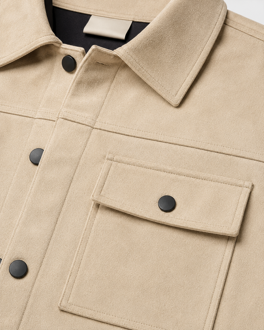 Giacca Camicia Uomo Effetto Camoscio Slim Utility