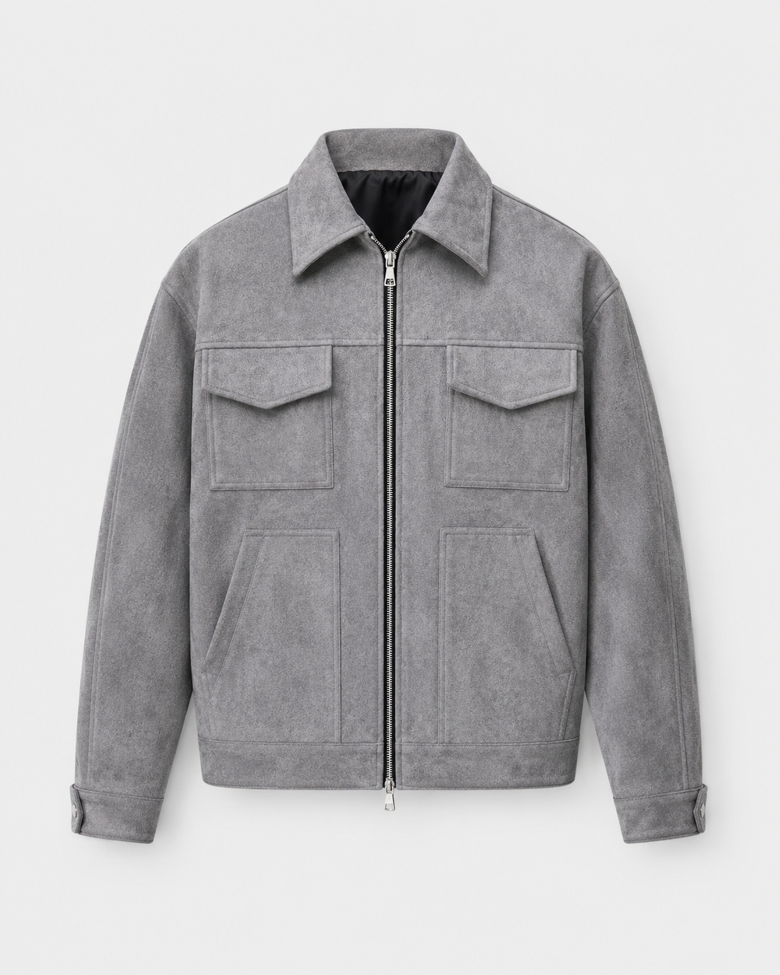 Giacca Uomo Utility in Camoscio Loose Fit con Zip